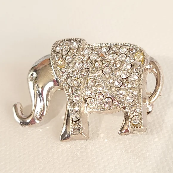 Rhinestone Covered Elephant Pin - Picture 8 of 8